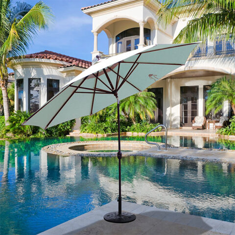 large umbrella by pool